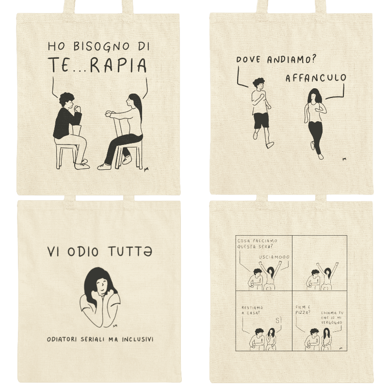 4 tote bags di nicomadonia